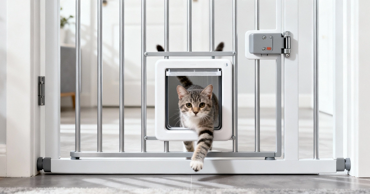 baby gate with cat door