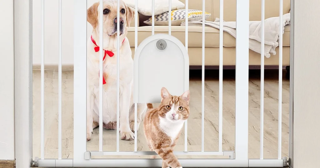 baby gate with cat door