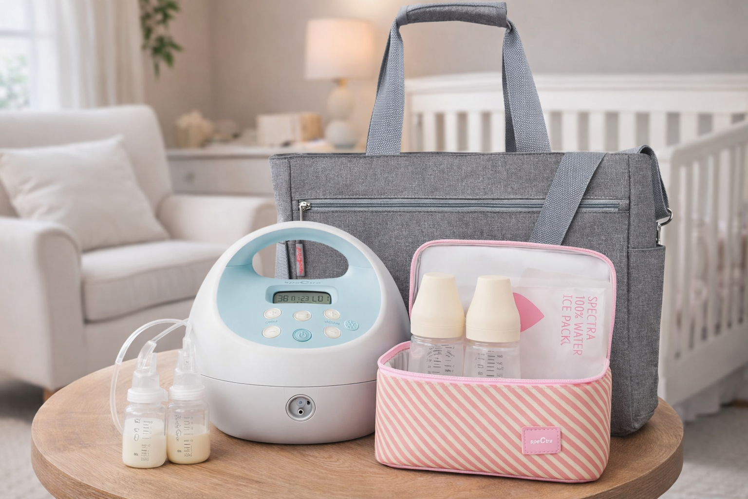 Spectra breast pump on white background